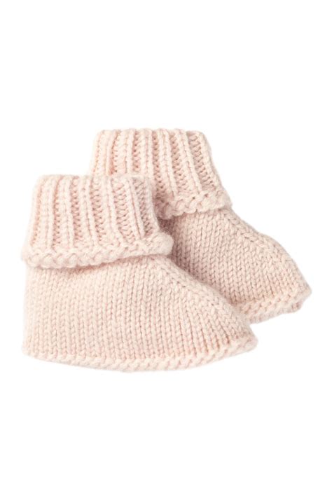 hermes pink cashmere baby booties.